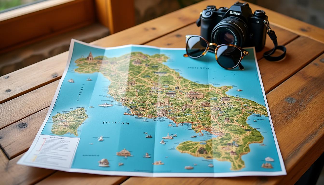 explorez la sicile avec notre carte détaillée pour découvrir ses merveilles, ses villes historiques et ses paysages magnifiques.