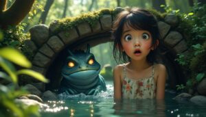 Une fillette stupéfaite fait la rencontre d’un animal rarissime dissimulé sous un pont