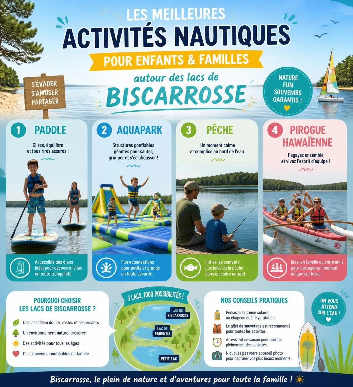 découvrez biscarrosse en famille : plages sécurisées, baignades agréables et nombreuses activités adaptées pour divertir les enfants et créer des souvenirs inoubliables.