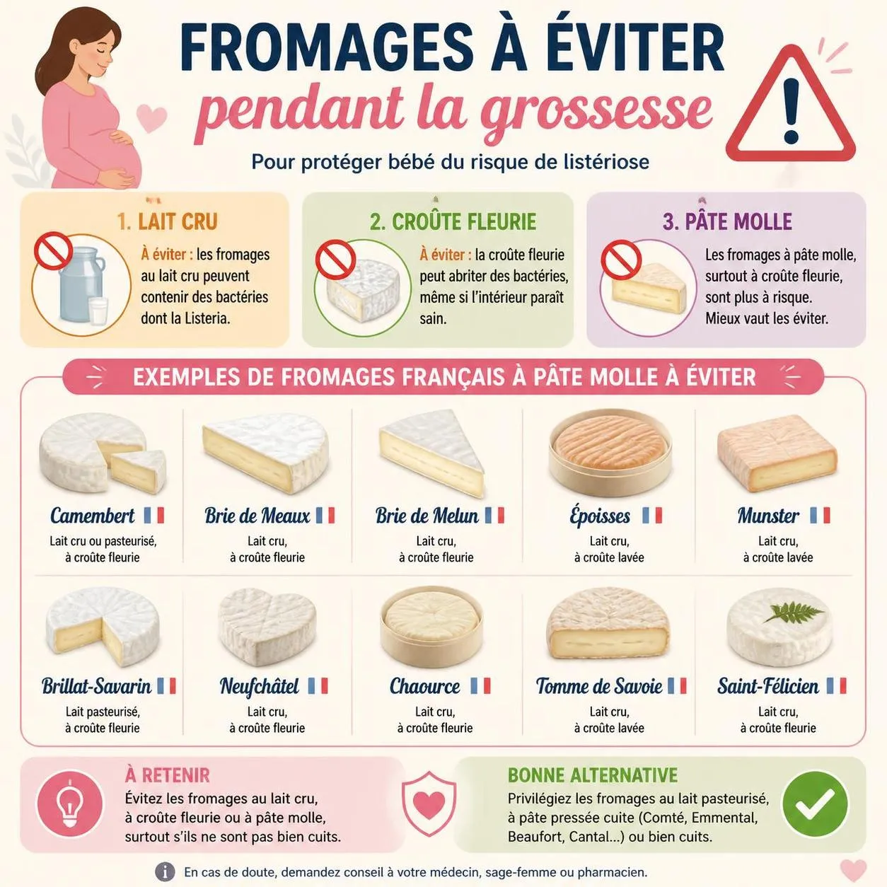 découvrez la liste complète des fromages à consommer ou à éviter pendant la grossesse pour assurer votre sécurité et celle de votre bébé.