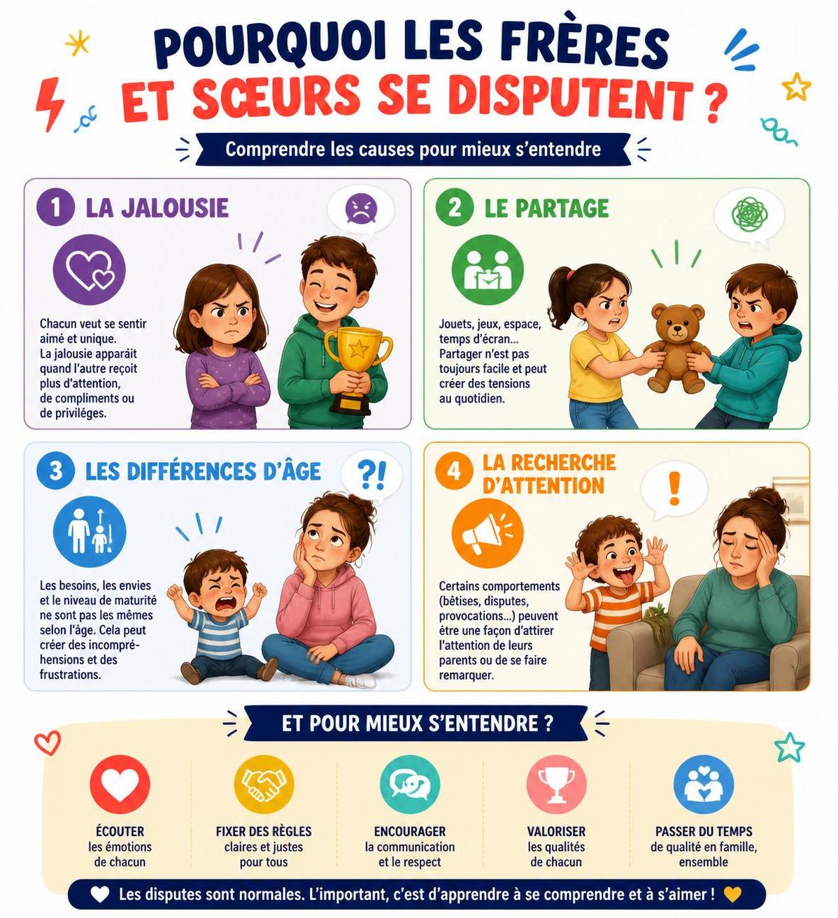 découvrez des conseils pratiques pour gérer efficacement les conflits entre frères et sœurs, avec des stratégies à adopter et des erreurs à éviter pour préserver l'harmonie familiale.
