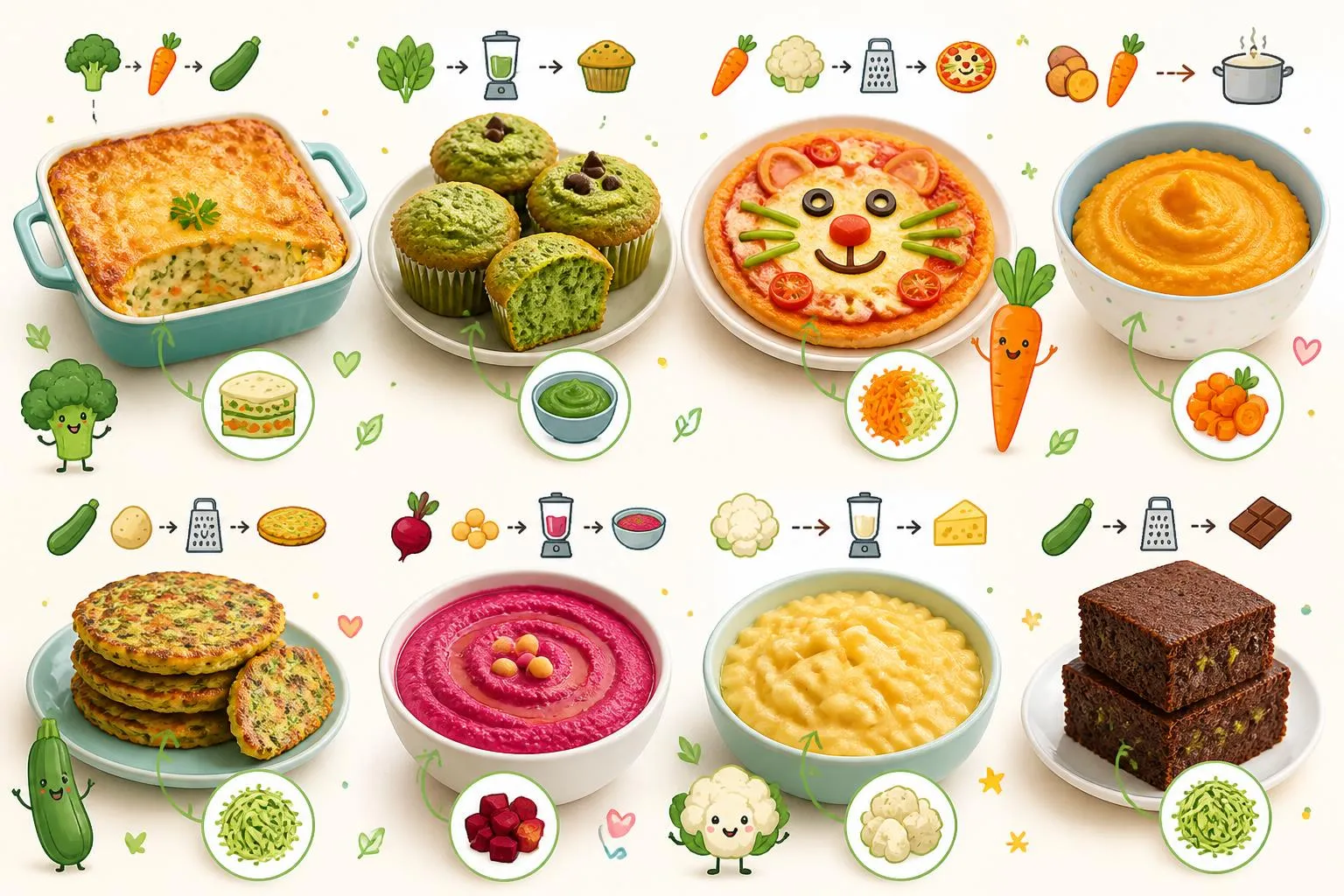Légumes camouflés : 8 recettes malicieuses pour les faire manger à vos enfants sans caprice