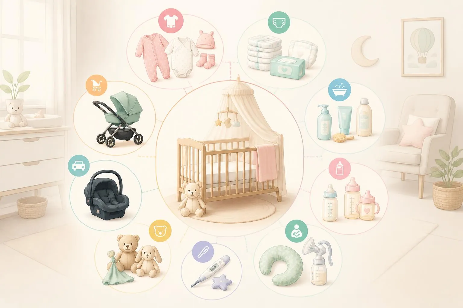 Préparer l’arrivée de bébé : la liste complète des achats indispensables