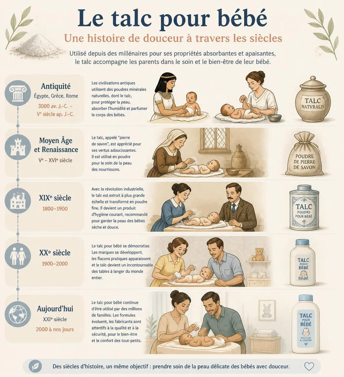 découvrez pourquoi les pédiatres déconseillent l'utilisation de talc pour bébé et explorez des alternatives naturelles plus sûres pour prendre soin de la peau délicate de votre enfant.
