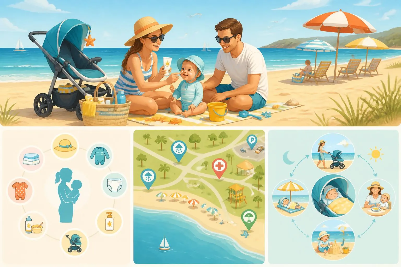 Vacances à la mer avec un bébé : tout ce qu’il faut prévoir et organiser