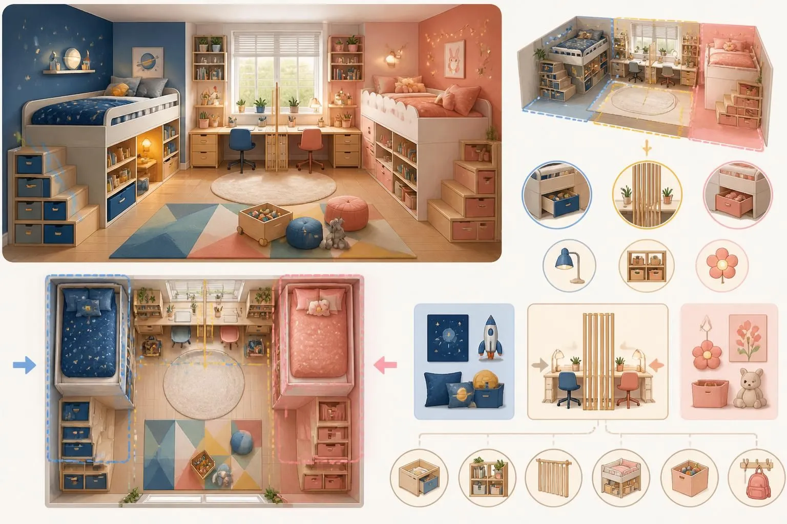 Aménager une chambre pour 2 enfants : astuces pour que chacun ait son espace