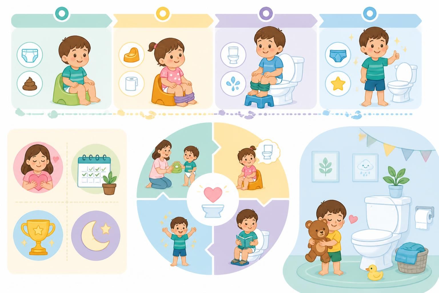 Apprendre la propreté à son enfant : à quel âge commencer et comment s&rsquo;y prendre