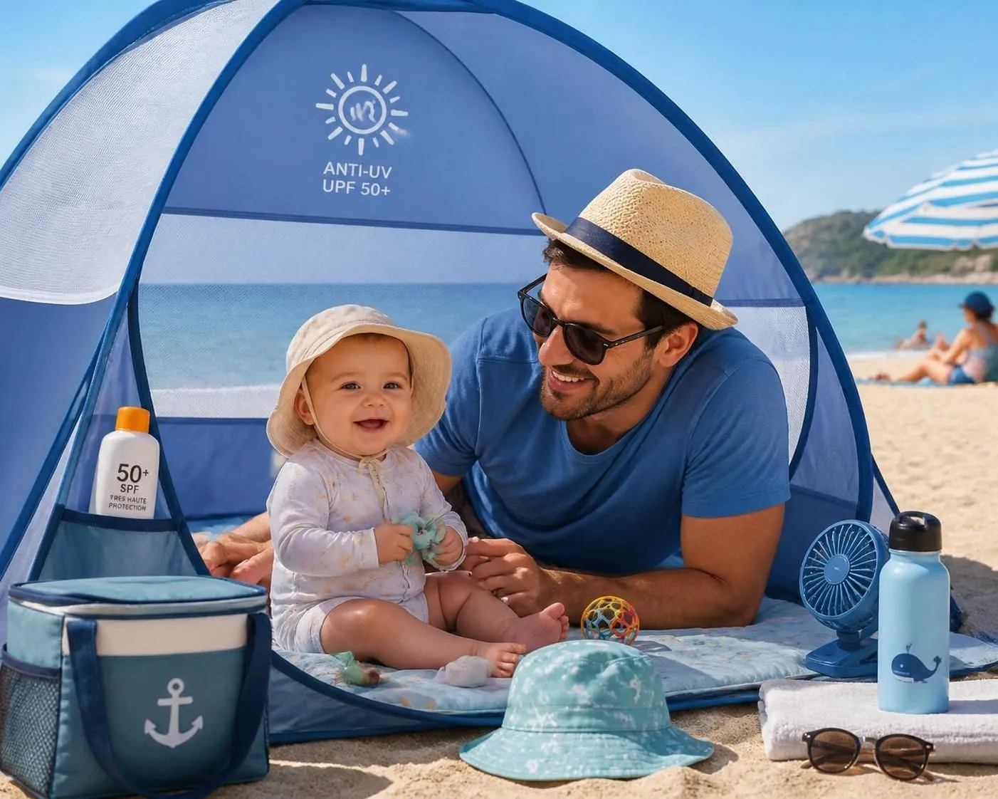 découvrez le guide complet des parents pour protéger bébé du soleil, gérer la chaleur et profiter des baignades en toute sécurité à la plage.