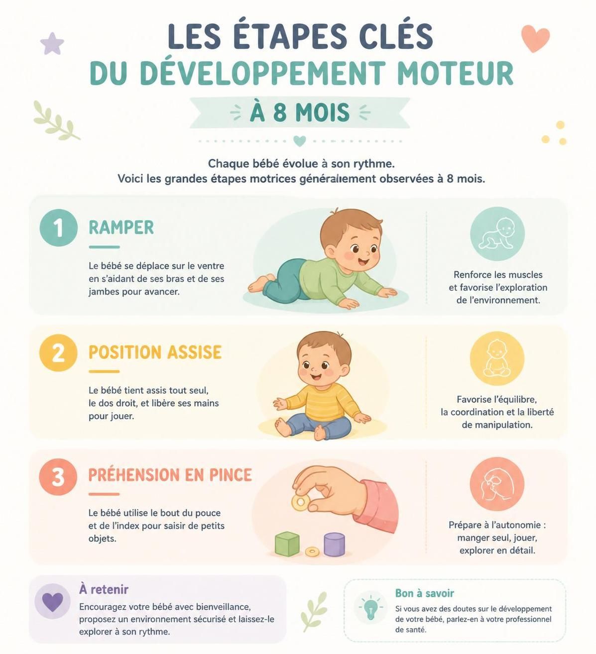 découvrez les étapes clés du développement d'un bébé de 8 mois, conseils d'alimentation adaptés et activités d'éveil pour favoriser sa croissance et son bien-être.