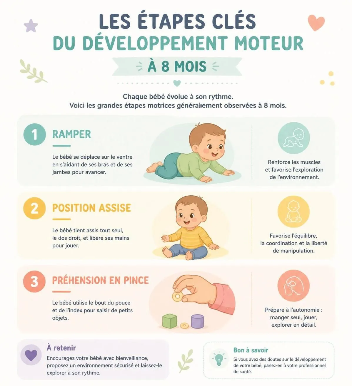 découvrez les étapes clés du développement d'un bébé de 8 mois, conseils d'alimentation adaptés et activités d'éveil pour favoriser sa croissance et son bien-être.