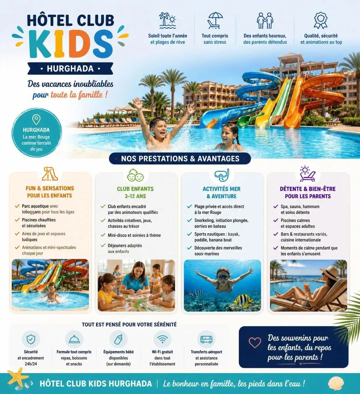 découvrez hurghada en famille avec nos conseils pratiques : activités de snorkeling adaptées aux enfants, clubs kids sécurisés et astuces pour un séjour inoubliable en égypte avec vos petits.