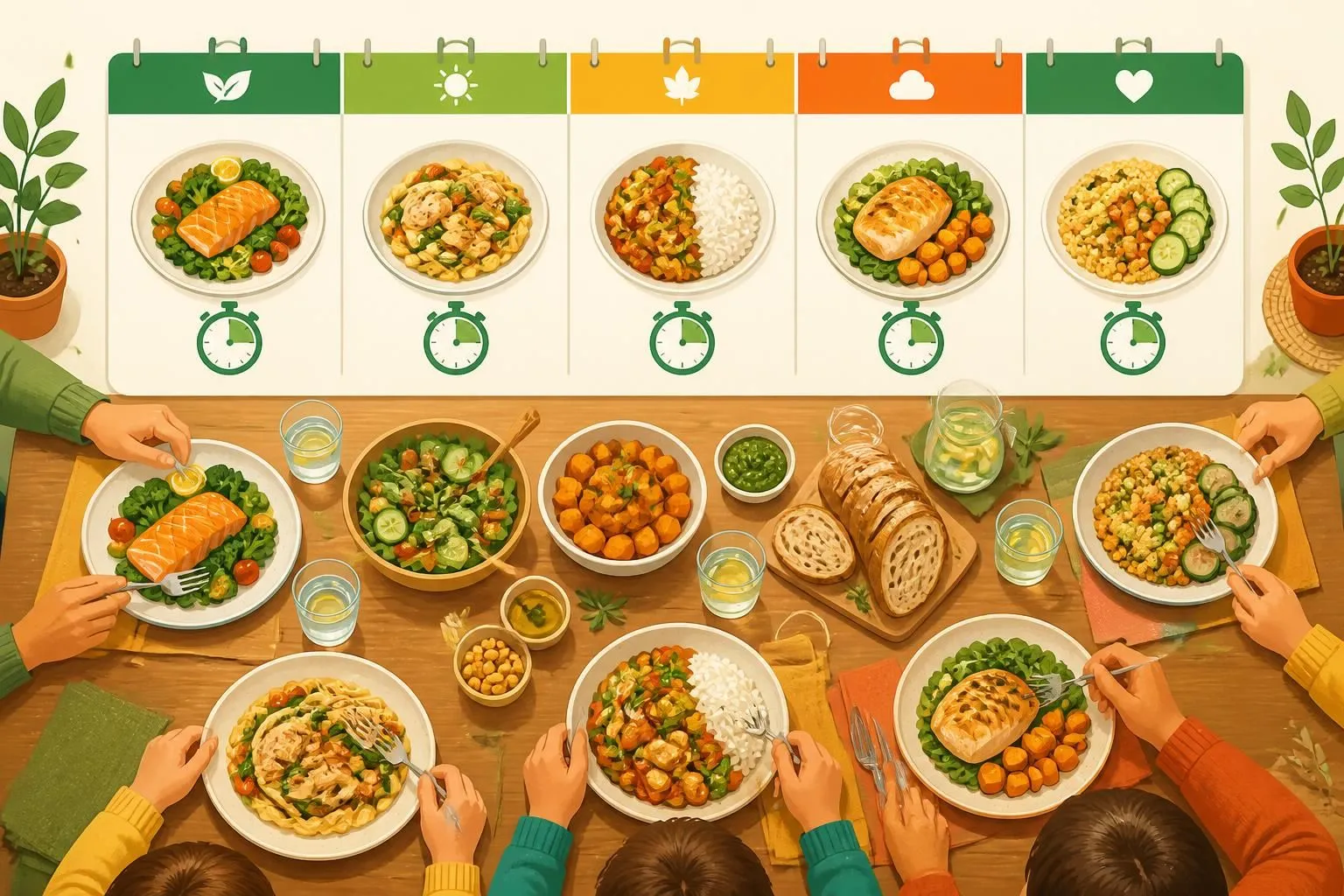 Menu de la semaine en famille : 5 repas équilibrés à préparer en 30 minutes