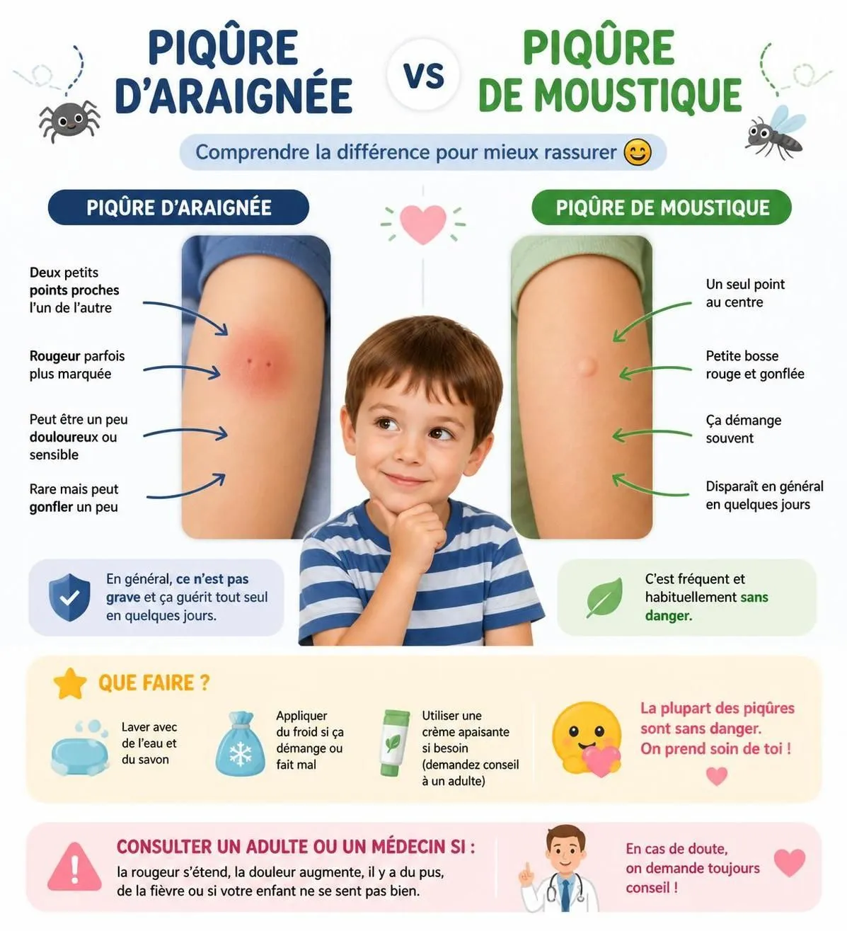 découvrez quelles araignées surveiller pour protéger votre enfant des piqûres en été, avec des conseils pratiques pour agir rapidement et efficacement.