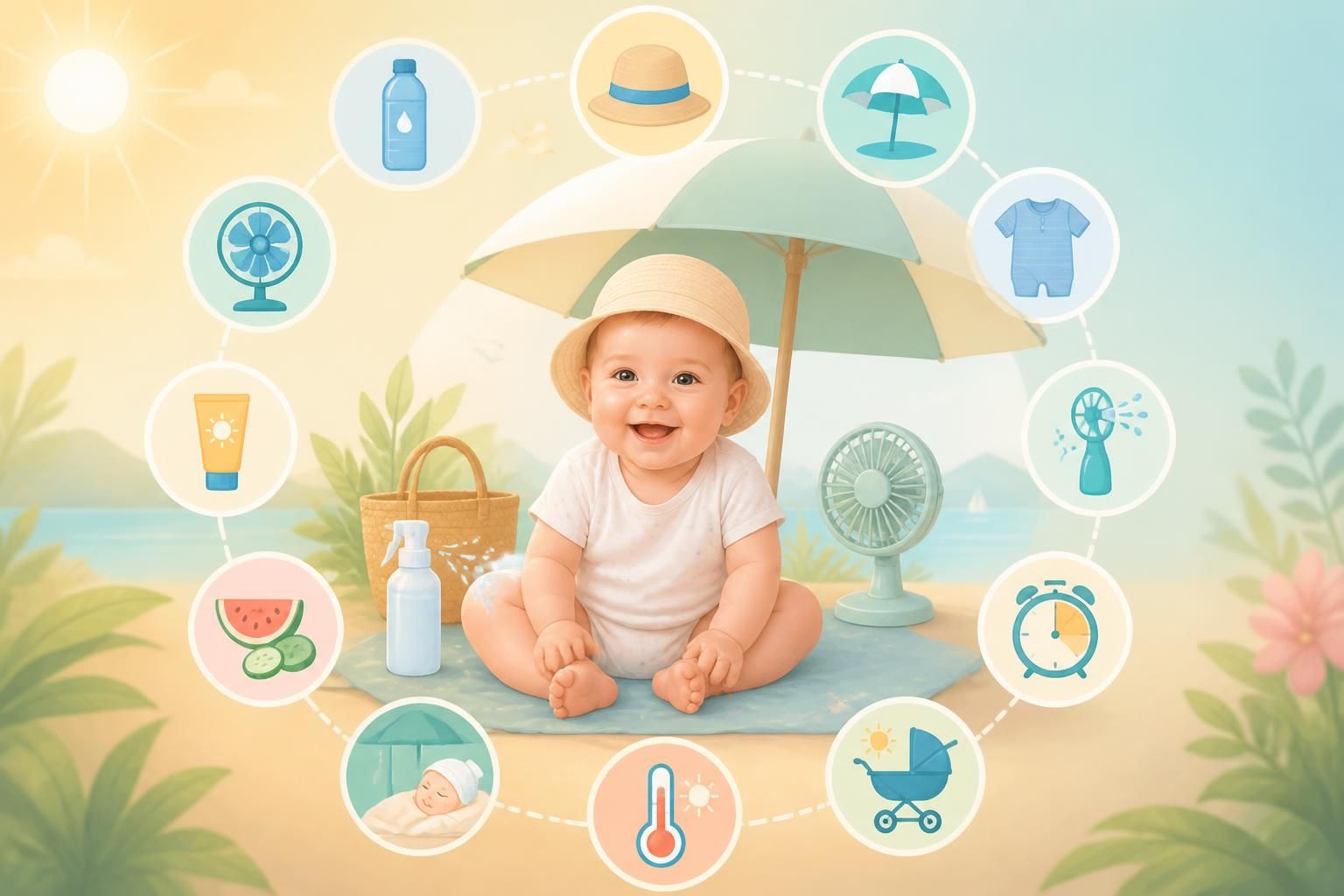 Premier été de bébé : 12 conseils essentiels pour protéger votre nourrisson de la chaleur