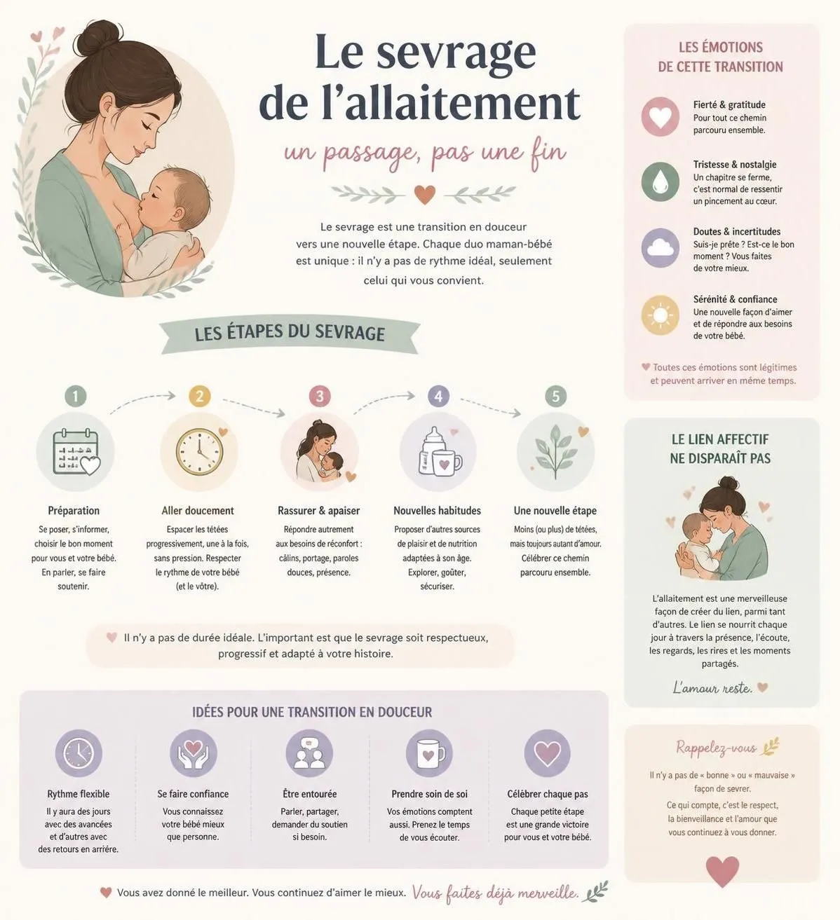 découvrez des méthodes douces et progressives pour arrêter l'allaitement sans stress ni souffrance pour votre bébé, favorisant un sevrage en douceur et harmonieux.