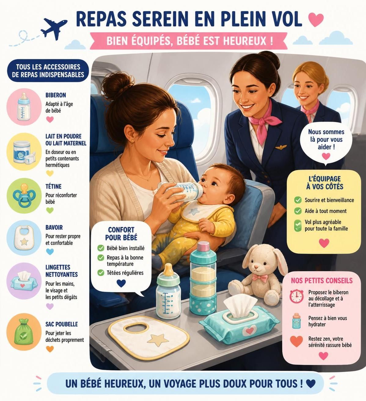 découvrez nos conseils essentiels pour voyager en avion avec un bébé et assurer un vol serein. préparez-vous efficacement pour le confort et la sécurité de votre enfant.