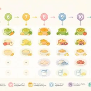 Alimentation bébé de 6 à 12 mois : le calendrier de la diversification étape par étape