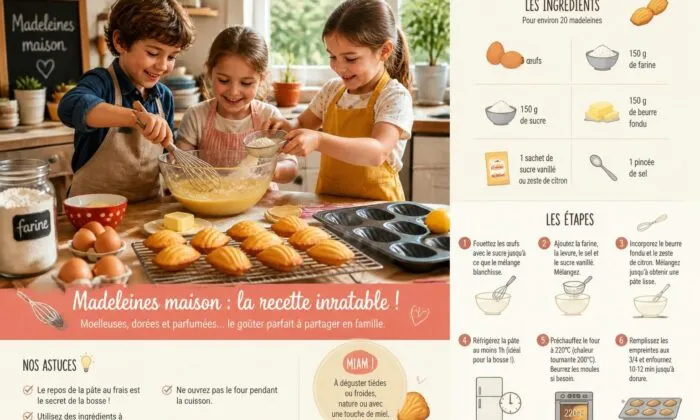 Madeleines maison : la recette inratable pour un goûter que les enfants adorent faire eux-mêmes