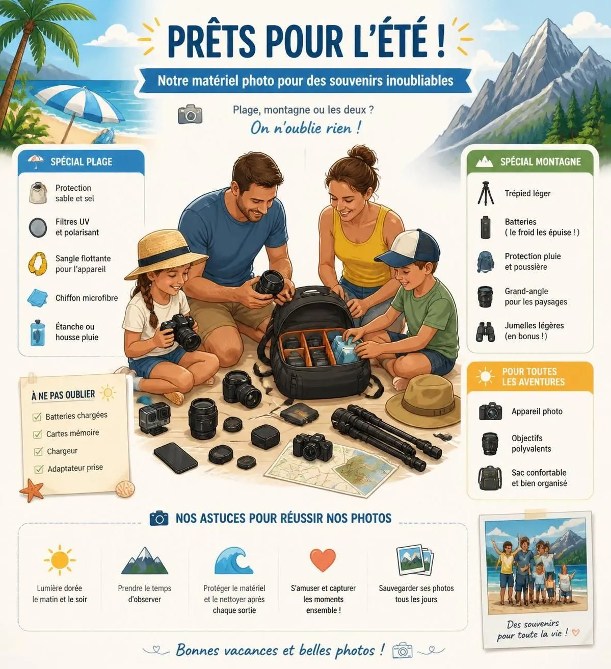 découvrez des astuces simples et efficaces pour réussir vos photos de vacances en famille et immortaliser les moments précieux de l'été 2026 avec talent et joie.