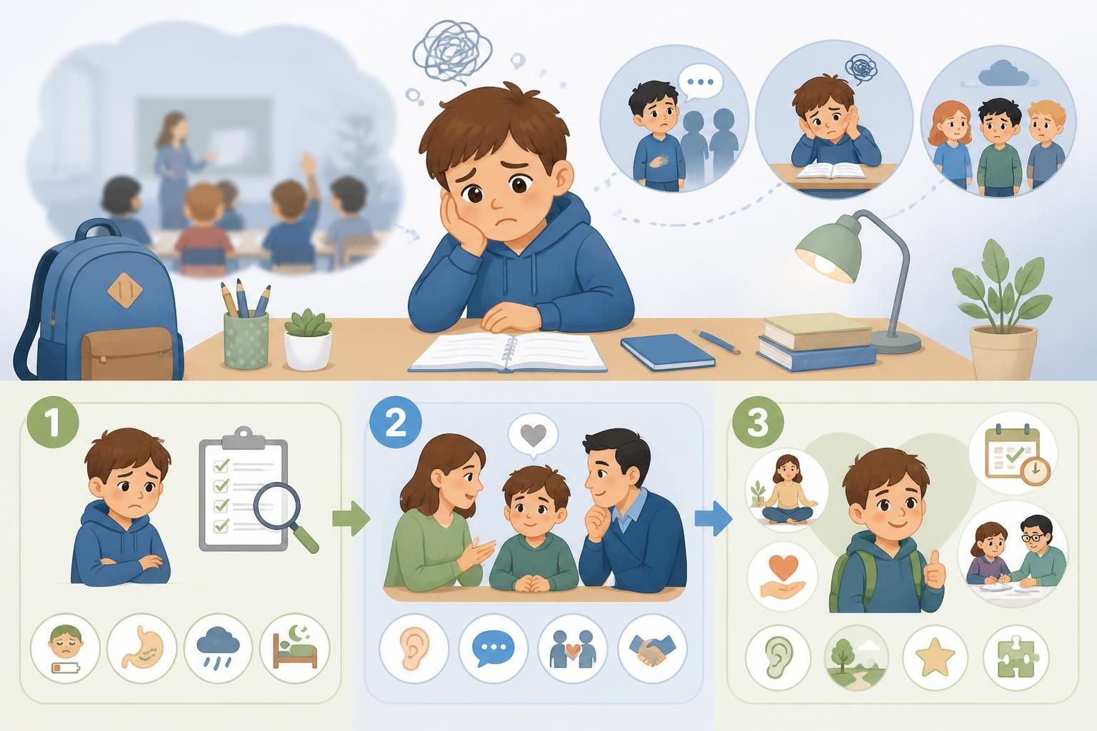 Anxiété scolaire : comment aider un enfant qui n&rsquo;aime plus aller à l&rsquo;école