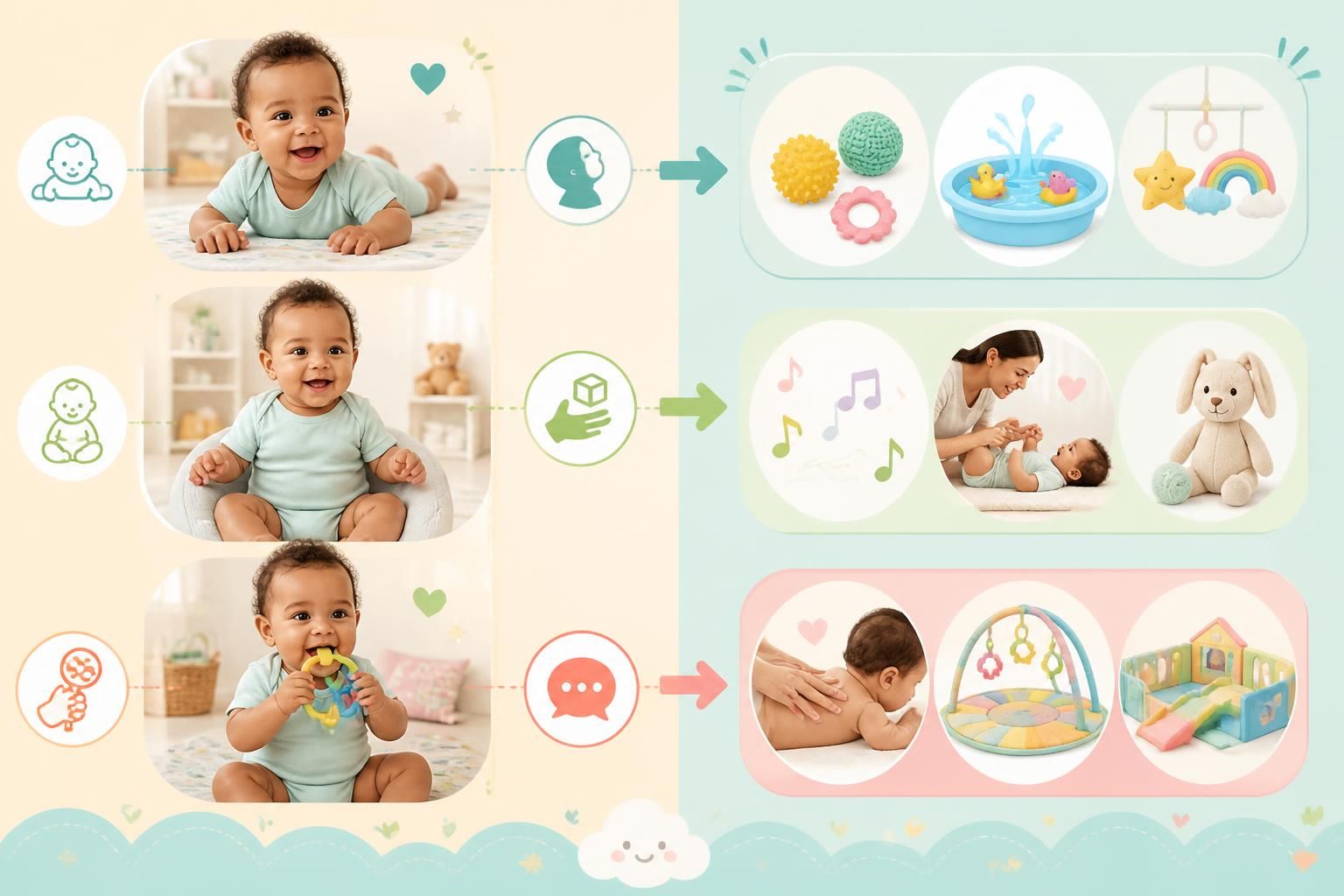 découvrez les capacités de bébé à 5 mois et les activités d'éveil recommandées pour stimuler son développement moteur et sensoriel.