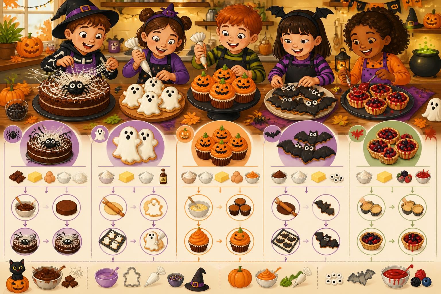 Recettes de Halloween maison : 5 gĂąteaux et biscuits effrayants Ă faire avec les enfants