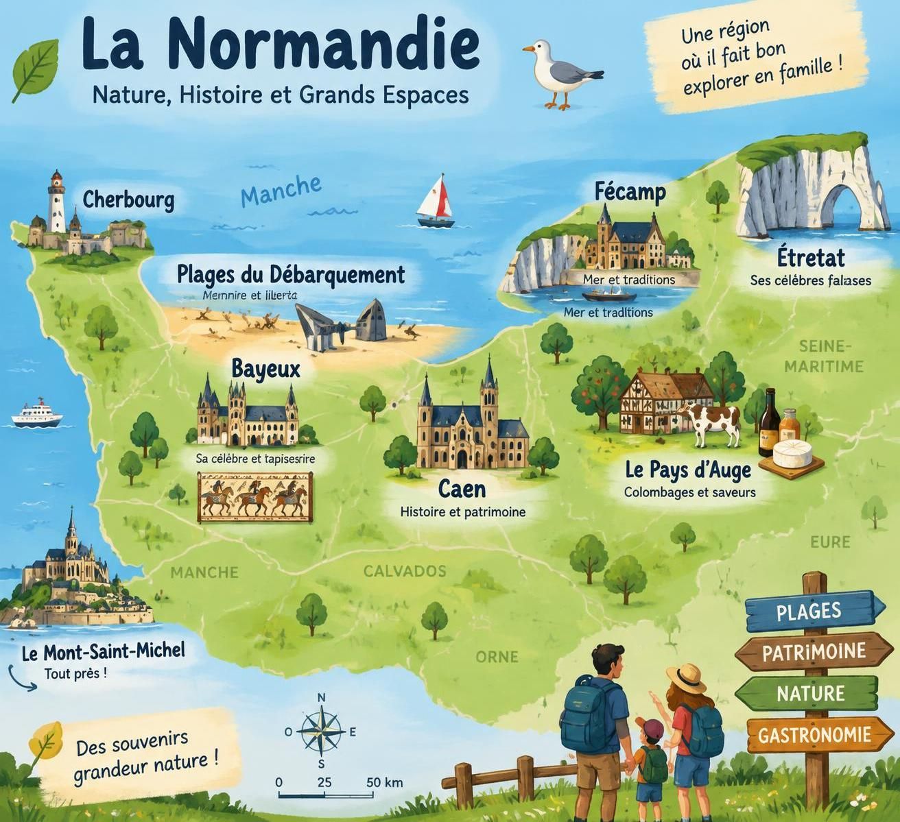 découvrez la normandie en famille : explorez ses falaises, profitez de ses plages du débarquement et partagez des activités incontournables avec les enfants.